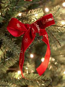 1卷圣诞天鹅绒丝带圣诞快乐字母麋鹿星2.18码天鹅绒圣诞丝带用于礼品包装圣诞树装饰工艺品花环用品家庭派对装饰配件