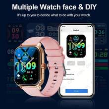 Reloj inteligente resistente al agua, llamada/marcación inalámbrica, modo multideportivo, recordatorio y rechazo de llamadas, recordatorio de SMS, fondo de pantalla personalizado, para teléfono/Android