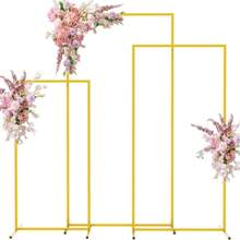 1pc Metal Arch Backdrop Stand, Gold Wedding Arch Stand, Birthday Party Ceremony Square Rectangular Frame, Indoor Outdoor Celebration Decor