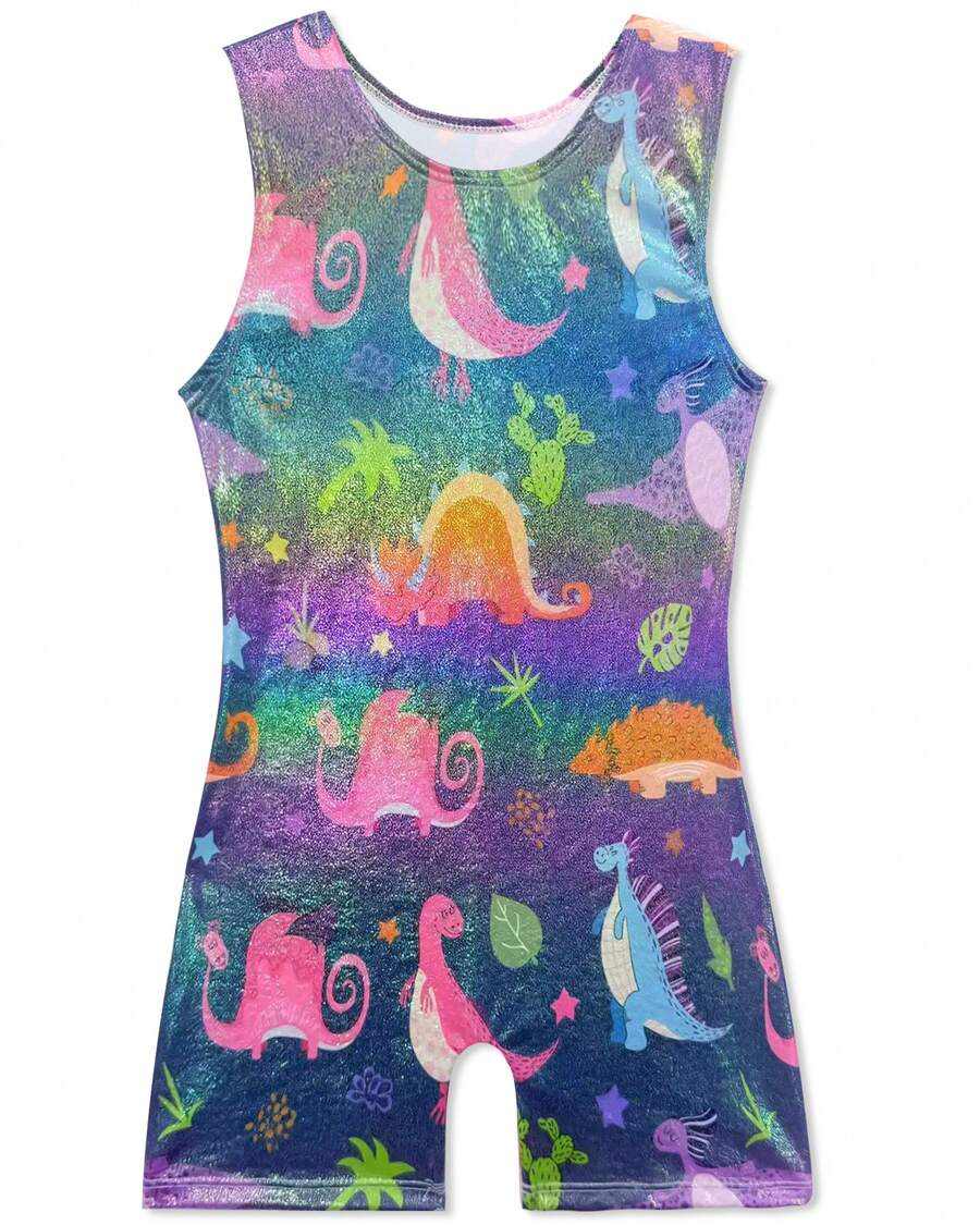 MENKEY Girls' Various Styles Gymnastics Leotards One-Piece Indoor And Outdoor Professional Sportswear, Suitable For Children Aged 2 To 8 - 彩色 - 查看 1