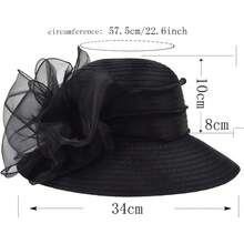 Lady Church Derby Dress Cloche Hat Fascinator Floral Tea Party Wedding Bucket Hat S051 - Sd708-xanh hoàng gia - Xem 6