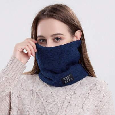 Écharpe d'automne et d'hiver pour hommes et femmes, cache-cou épais et en velours, masque de cyclisme extérieur, écharpe à col tricoté polyvalente et de protection