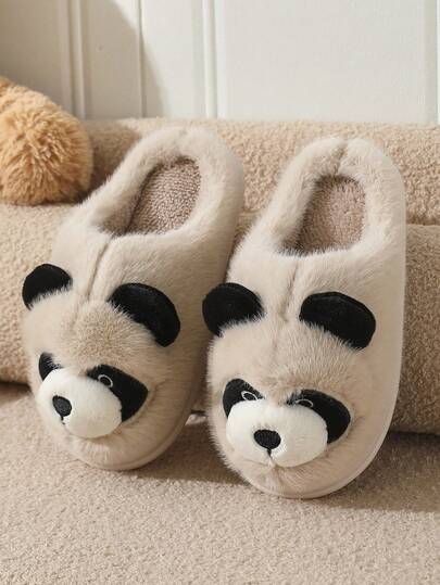 Autumn/Winter Cartoon Bear Plush Thick Sole Comfortable Cute Ladies' House Slippers