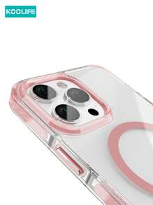 Koolife 1pc High Transparency 2.0mm PC Backplate With Magnetic Wireless Charging, Detachable Lanyard Hole Stand, Side Color Inlay, Molded Lens Frame, Full Coverage Phone Protective Case Compatible With IPhone 17 ProMax/17/17 Pro/17 Air/16/16 Pro/16 Plus/16 ProMax/11/11 Pro/11 ProMax/12/12 Pro/12 ProMax/13/13 Pro/13 Plus/14/14 Pro/14 Plus/14 ProMax/15/15 Pro/15 Plus/15 ProMax