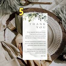 50pcs Minimalist Wedding Dining Table Thank You Cards, Thank You Napkins, Dining Table Thank You, Green Plants, Seating Arrangement Thank You Cards - Many - View 8
