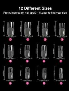 240Pcs/Box Full Cover Fake Nails Acrylic Nail Supplies Semi-Frosted Seamless Nail Clear Long Ballet Nail Tips Press On Nails - Clear - View 7