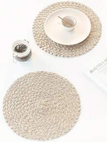 Round Woven Placemats 15 Inch Set Of 4 Bohemian Woven Washable Kitchen Table Placemats For Family Gatherings, Wedding Parties