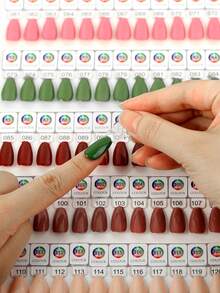 48/72/120pcs Removable Almond Nail Magnetic Display Color Card ,Nail Polish Swatch False Nail Display Card,Magnet Design,Strong Adsorption,Acrylic Display Board Nail Polish Adhesive Training Practicing Tool TipsPortable Detachable Display For Studios And Nail Enthusiasts - Multicolor - View 6