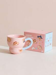 CRAYON SHINCHAN 340 ml Tasse en céramique en forme de gourde officielle Crayon Shin-Chan, tasse à lait créative pour le petit-déjeuner, tasse à café pour couple, cadeau d'anniversaire