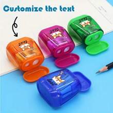 Taille-crayon double trou personnalisé, taille-crayon en plastique pour la rentrée scolaire, fournitures scolaires, cadeau pour l'école, pour le bureau, pour l'école, pour la classe, pour les cadeaux d'enseignants, pour l'université, pour les collègues, pour les chambres d'étudiants, pour les enseignants, pour les garçons et les filles, pour les adolescents, élèves de collège, élèves de lycée, étudiants universitaires, étudiants de première année, étudiants de deuxième année, étudiants de première année, multifonctionnel, ornemental, réutilisable, moderne, coloré, mignon, vintage, dessin animé, kawaii, personnalisé, unique, travailleurs, clients, étudiants, pour les affaires/le travail/le bureau, pour l'école