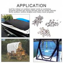 62 PCS/Set Stainless Steel Canvas To Screw Press Stud Snap Kit Boat Cover - Silver - View 3