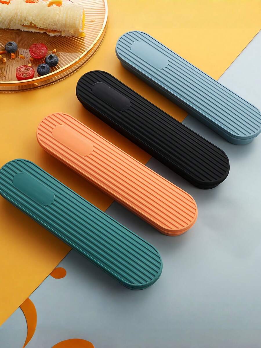 1 hộp đựng dao kéo di động, hộp đựng dao nĩa thìa đũa hộp bút chì hộp đựng màu có nắp, bộ dao kéo du lịch, hộp đựng dao kéo lớn, hộp đựng cơm trưa có chốt (không bao gồm dao kéo), thích hợp làm quà tặng Halloween, quà tặng Giáng sinh, danh sách mua sắm cuối năm - Nhiều màu - Xem 1