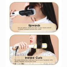 GENAI 2-In-1 Hair Straightener & Curler Brush – 4 Temp Settings, Anti-Frizz Fast Heat Tool For Silky Hair | Back To School & Holiday Gift For Women - EU C Type Plug(220-240V) - View 3