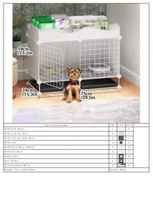 Indoor Dog Cage With Separate Litter Box For Small/Medium Dogs, Corgi & Teddy Pet Dog Kennel Fence - Multicolor - View 17