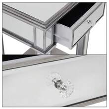 Mirrored Accent Silver Bedside Table Nightstand W/ Drawer&Open Shelf - 銀色 - 查看 3