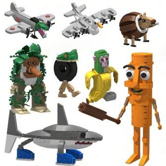 Tungtungtun Sahur, AI Shanhaijing Wooden Stick Human Building Blocks ,Bombardiro Crocodilo,Shimpanzinni Bananini,Christmas Present,Christmas Party Decoration