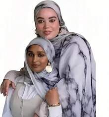 ZGMYC Watercolour Floral Printed Hijab Scarf For Women Soft Modal Cotton Instant Hijab Head Wraps Shawls Long Scarveshalloween - 顏色 4 - 查看 9