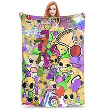 Dandys World Game Blanket Coral Fleece Plush Ultra-Soft Throw Blankets For Outdoor Travel Bed Rug_1 - trắng - Xem 2