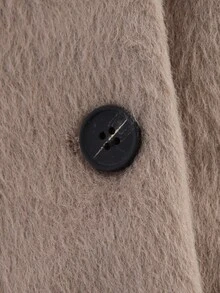 2025 Winter Fashion Street Style Round Neck Long Sleeve Single-Breasted Women Wool Coat