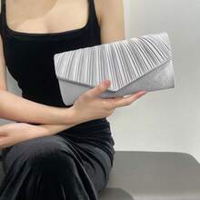 Elegant Pleated Evening Bag,Perfect Clutch For Party, Wedding And Banquet
