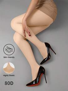 Plus Size Women Lightweight Comfortable Slimming Leggings, High Elasticity Anti-Pilling Anti-Snagging Tights, Suitable For Casual, Home, Office Wear In Autumn