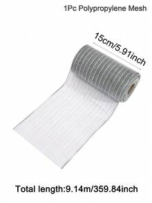 1Roll 10 Yards Christmas Mesh Ribbon For Wreaths, Christmas Tree Toppers, Beige White Gold Glitter Foil Decorative Mesh Rolls For DIY Wreath Bow Ribbon Christmas Tree Decor Seasonal Craft&Home Decor Christmas Decorations 2025 Room Decor Winter Christmas Decorations Home Christmas Gifts Christmas Decor