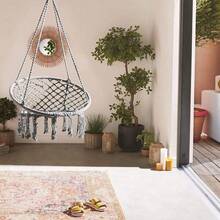 Outdoor Macrame Swing Chair Hammock Chair Hand Woven Rope Swing Y- Stop Hammock Chair For Home Bedroom Patio Deck Garden Indoor Ins Style Fringed Hanging Chair. Home Indoor Woven Hanging Basket. Nordic Style Balcony Rattan Chair. Slouchy Rocking Chair - Multicolor - View 4