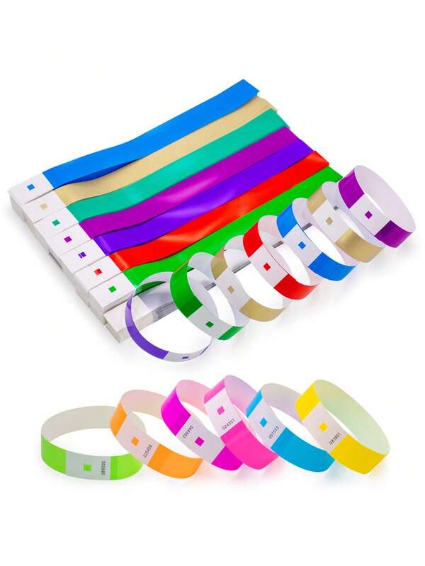1000/100 Pieces/Set Waterproof Paper Wristbands – Colored Wristbands, Suitable For Sports, Parties, Competitions; Colored Wristbands & Armbands, Paper Wristbands, Ideal For Events, Parties, Concerts, Music Festivals, Fairs, Community Sports, And Club Festivals