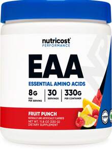 Nutricost EAA Powder 30 Servings (Fruit Punch) - Essential Amino Acids - Non-GMO, Gluten Free, Vegetarian Friendly - 水果賓治 - 查看 1
