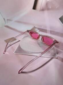 015068863-0007-17077 3副女士水晶装饰粉色镜框Y2K奢华派对时尚眼镜，适合海滩、主题派对、音乐会、音乐节、锐舞派对等场合。（附赠清洁布） - 1*紅/紅片+1*透框/淺粉+1*透粉/粉 - 查看 6