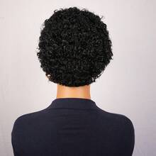 Afro Kinky Curly Human Hair Wig For Women - 200% Density Glueless Loose Curly Rose Net Cap Basics Style - Afro Curly Wigs Black Natural Look For Holiday Parties & Daily Wear Music Festival Mother's Day Carnival Valentine's Day Halloween All Saints' Day Christmas Day Cosplay Spring Summer Autumn Winter Local Warehouse Wear And GO New Product Discounts Wigs - Natural Black - Xem 10