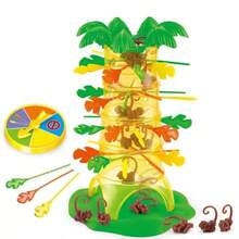 1 set Juego de mesa de color aleatorio - Juguete interactivo de mono voltereta escalando árbol, juego de batalla multijugador (algunas piezas se envían al azar)