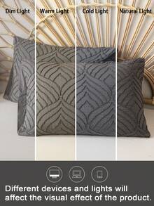 1pc/2pcs/4pcs Cozy Tufted Microfiber Pillow Cover Set (Pillow Inner Not Included), Soft & Comfortable, Suitable For All Seasons Christmas Gift - Dark Grey - View 7