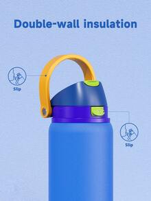 Meoky 32oz Vacuum Insulated Water Bottle with 2-in-1 Straw and Spout Lid, Insulated Cup, Keep Cold 24H, Leak-Proof, Fits in Car Cup Holder, Stainless Steel Tumbler for Sports, Travel, and School - 藍色 - 查看 5