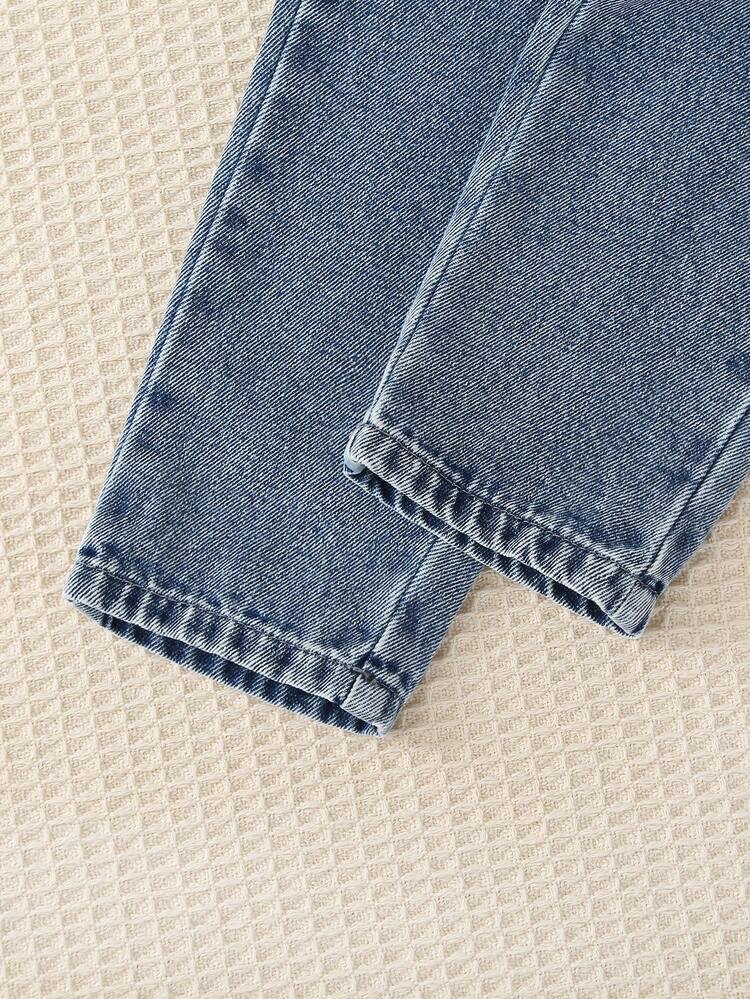 2 st. set med söt rosa rosetttopp och avslappnade snöflingejeansbyxor för tjejer, höst/vinter, ny stil - Rosa - Visa 8