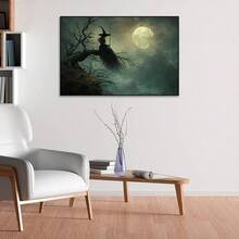 1 Pc Canvas Painting,Classic Anime Halloween Canvas Poster - The Ultimate Moonlight Witch - Beautiful Visual Art Aesthetics, Woodblock Canvas Wall Art Print, Autumn Decoration , Wooden Framed Art,High Quality ,Thickness 2. 25cm/1inch Wall Art Prints Poster Direct Hanging Decor For Home Gifts,Living Room, Bathroom, Bedroom, Kitchen,Bar,Office - 藍色 - 查看 5