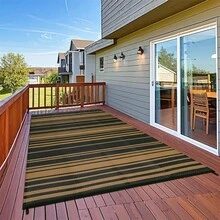 Meiyiu Waterproof Outdoor Rug 8x10/9*12/9*18, Plastic Straw Patio Camping Rug, Indoor Outdoor RV Mat Carpet For Deck, Camper, Porch, Balcony, Backyard, Picnic - Black Brown-8*10ft - 查看 7