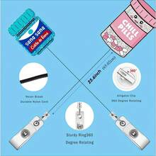 2 Pieces Smile Cold Pill Capsule Stretchable Badge Roll, With ID Clip Name Tag Card Nurse Office Staff Medical Student Crocodile Clip Funnyoon Pill Gift - 2pcs - View 9