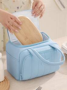 1 Stück neue aufgeblähte isolierte Lunch-Tasche, leicht, großes Fassungsvermögen, gesteppte Lunch-Kühltasche, wasserdicht, auslaufsicher, thermisch isolierte Lunch-Box, Bento-Tasche, Dinner-Isoliertasche, verstärkte süße Lunch-/Obst-Tasche, weich gepolstert, wiederverwendbar für Arbeit, Picknick oder Reisen, Küchenausstattung, Schul-Rückkehr-Zubehör, Lunch-Tasche für Frauen, Lunch-Box für die Schule