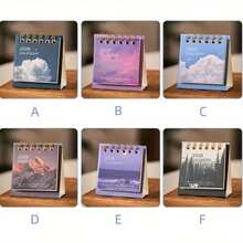 2026 Hot Style Mini English Desk Calendar - With The Theme Of Natural Scenery, It Brings Tranquility And Pleasure To Your Soul. It Is Rich In Colors And Meets Your Various Needs.Portable Spiral-Bound Weekly Planner With Handmade English Text, Minimalist Design For Office & Home Decor, Compact Desktop Display For Planning & Organization, Everyday View, Durable Binding