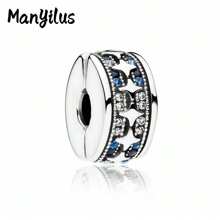 Manyilus Manyilus 1 Stück Sterling Silber Anhänger Perle Clip, Stern Mond funkelnde Diamanten Herz Charm Serie. Geeignet für Armbänder, Halsketten und Armreifen, es ist ein ausgezeichnetes Schmuckgeschenk für Freunde, Familie und Damen - ideal als Geburtstagsgeschenk, Muttertagsgeschenk und Freundschaftstagsgeschenk.