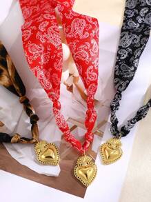 1件波西米亚风优雅奢华铜质不对称心形印花项链,适合女性、姐妹、情侣佩戴,可作为珠宝礼物,也适合日常约会、派对、节日、圣诞节、度假等场合。 - 項鍊 - 查看 11