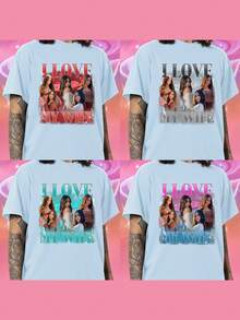 Customized Photo T-Shirt, Customize Girlfriend T-Shirt Valentine's Day Gift - Add Your Favorite Photo And Text (Girlfriend Photo/Couple Photo/Family Photo/Selfie/Pet Photo/Friend Photo)