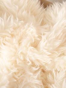 Girls' Casual Solid Color Round Neck Long Sleeve Fuzzy Warm Jacket Coat Outerwear, Autumn/Winter