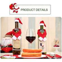 5 Stück Weihnachts-Weinflaschenverschluss-Mützen- und Schal-Set, Schneemann Mini-Weinflaschenverschluss-Tasche, Weihnachtsmann-Set, Weihnachtspullover-Party-Bevorzugung, Dekoration Zuhause, Geschenkausstattung, Weihnachtsdekorationen, Weihnachtspyjamas, Weihnachtsgeschenke, Weihnachtsdekoration