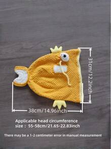 1 Piece Cute Clownfish Hat Knitted Warm Hat Goldfish Three-Dimensional Shape Soft And Warm Neutral Style Suitable For Daily Leisure Vacation, Fall / Winter