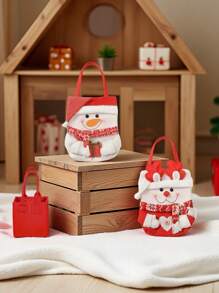 3D Design Stoff Geschenktüten - Weihnachts-Strick-Puppen Geschenktüten, Weihnachtsmann Schneemann Hirsch Puppen Aufbewahrungstasche, Weihnachtsabend Apfeltasche, Verpackungsbox, handgemachte Süßigkeiten Geschenktüte, perfektes Geschenk für Gastgeschenke und Dekoration 1 Stück Weihnachten Weihnachtsdekoration Weihnachtspyjamas Weihnachtsgeschenke Weihnachtsdekoration