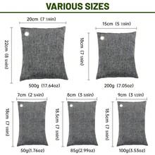 1pc Classic Linen Gray, 100% Natural Bamboo Charcoal Bag, No Chemical Additives, Suitable For Home And Various Scenarios, Naturally Purifies Air To Be Cleaner And Healthier, Applicable To Kitchen, Bedroom, Study, Wardrobe, Shoe Cabinet, Sports Bag, Boxing Gloves And More. Can Be Freely Combined And Moved, Usable All Year Round.