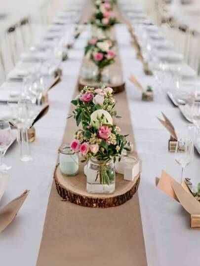 1/5 szt. Drewniana okrągła podkładka, 15*15 cm okrągła drewniana podkładka, dekoracja środka stołu weselnego, odpowiednia do ekspozycji świec na kolację weselną, dekoracja zrębków drewna zrób to sam, ręcznie malowany materiał do malowania wiórami drzewnymi, nadaje się do naturalnej dekoracji, świecznika lub prac plastycznych dla dzieci Tablica