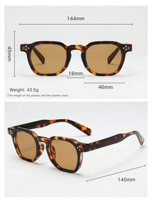 1pc Unisex Oval Small Frame High Quality Personalized Minimalist Fashion Glasses, Suitable For Casual, Travel, Party, Beach, Daily Decoration - Tortoise Shell Frame Tea - View 2